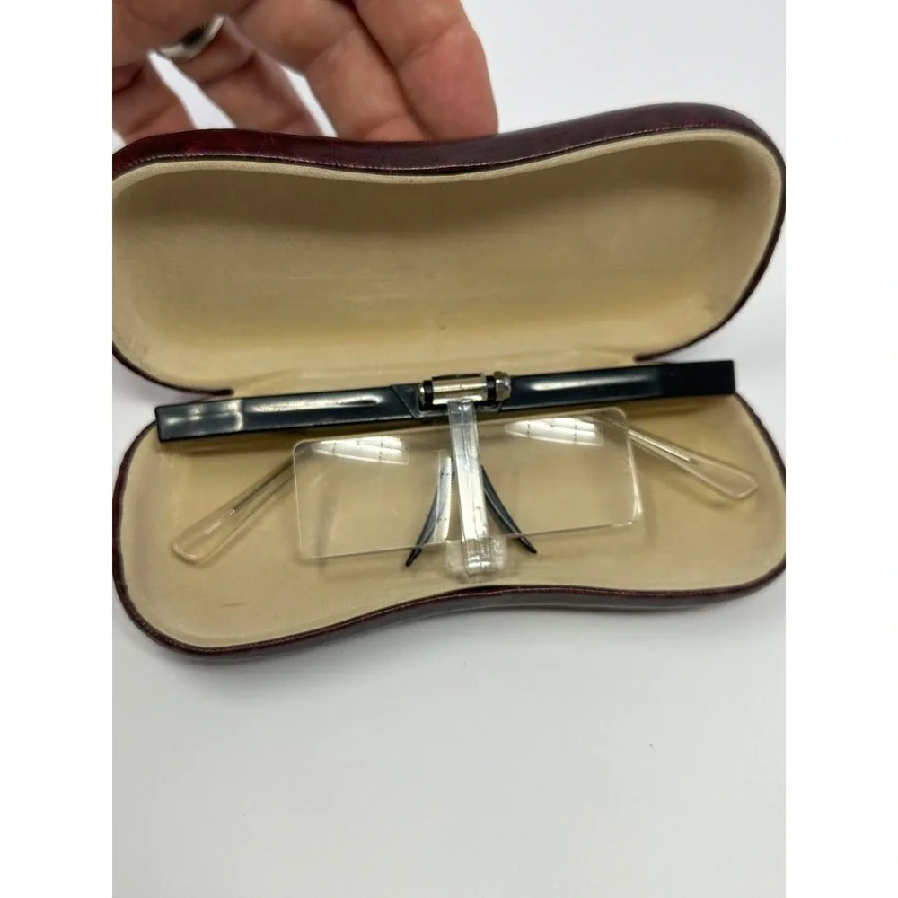 Rare Vintage Edroy Opticaid Magnifier Glasses Case Included Loupe S5